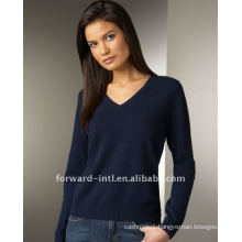 women's cashmere pullover with V neck